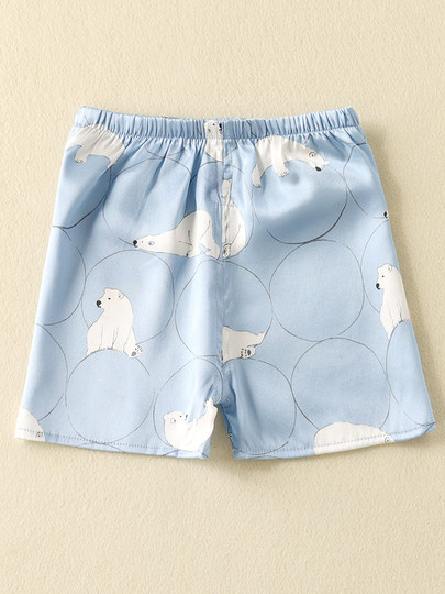 Boys' Silk Suit, Mulberry Silk Children's Short-Sleeved Top and Shorts, Stylish Summer Outfit, Baby Two-Piece Suit, Thin Style