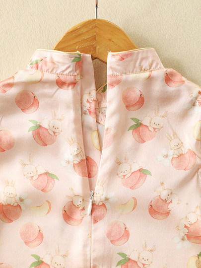 Silk Cheongsam Dress for Girls, Summer Thin Style, New Chinese Style Performance Clothing for Children, Traditional Chinese Style Tang Suit for Little Girls