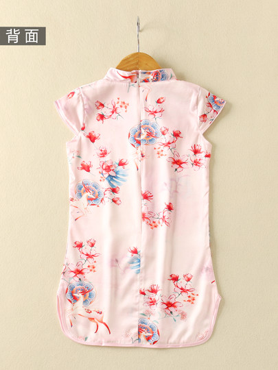 Summer Girls' Silk Cheongsam, Stylish Hanfu, Baby's Ancient Costume, Mulberry Silk Tang Suit, Little Girl's Chinese Style Princess Dress