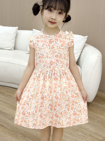 Silk Dress for Older Girls, Children's Silk Dress, Floral Long Dress for Kids, Summer Baby Girl Tank Dress