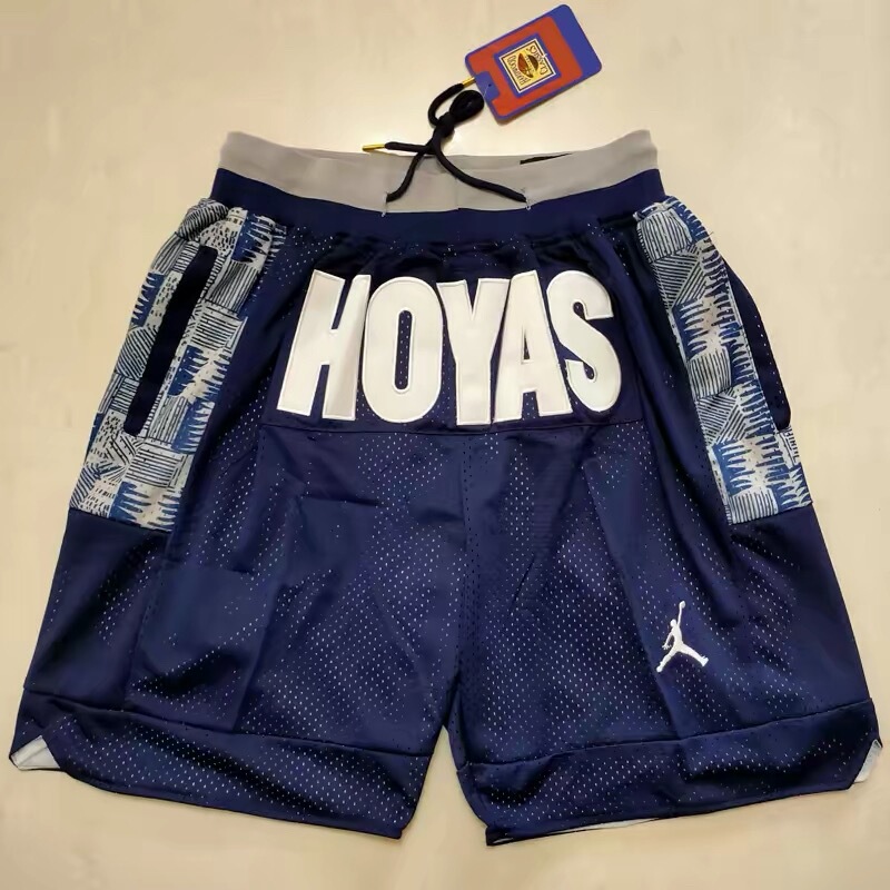American-Style Embroidered Five-Point Basketball Shorts Retro Georgetown University Shorts Summer Quick-Dry Men's Sports Pants High Street