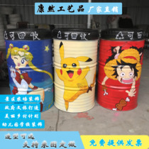 Oil Barrel Graffiti Color Painted Oil Barrel Trash Can Pattern Style Support Custom Scenic Area Street Ring Creation Decoration
