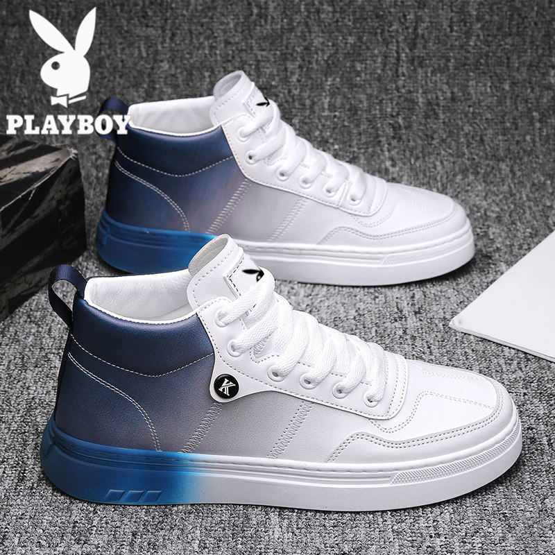 Playboy men's shoes summer 2022 new trend gradient sports leisure high - cylinder shoes men's small white shoes