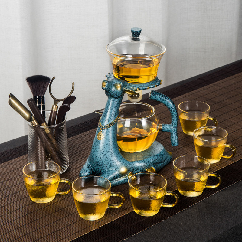 Glass Automatic Tea Set Sloth Tea Maker Cup Tea Kung Tea Kung Fu Suction Magnetic Teapot Set Group Home Living Room Office Guests