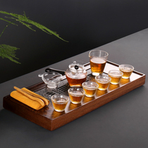 Kang Yun chicken wing Wood tea tray household tray rectangular modern simple solid wood small wood Black Stone tea table Tea Sea