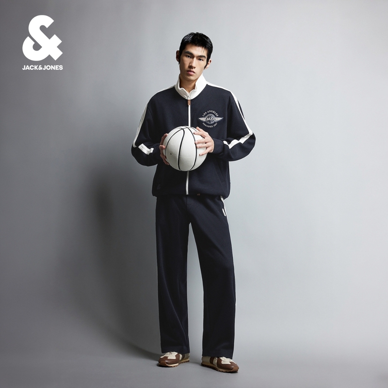 [Nba Lakers] Jack Jones Casual Pants Winter Men's New Style Loose Embroidered Long Pants