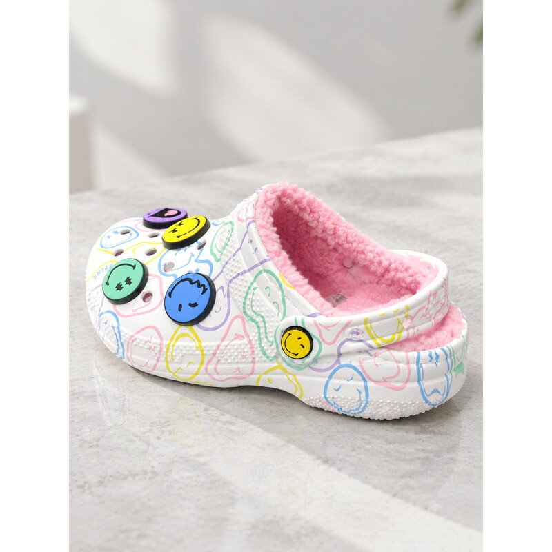 Crocs Classic Smiley Face Warm Cotton Clog
