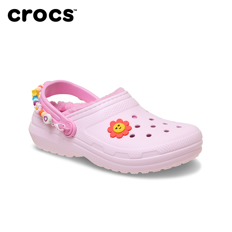 Crocs Kids Classic Daisy Warm Cotton Clogs Boys Girls Cotton Slippers Cotton Shoes