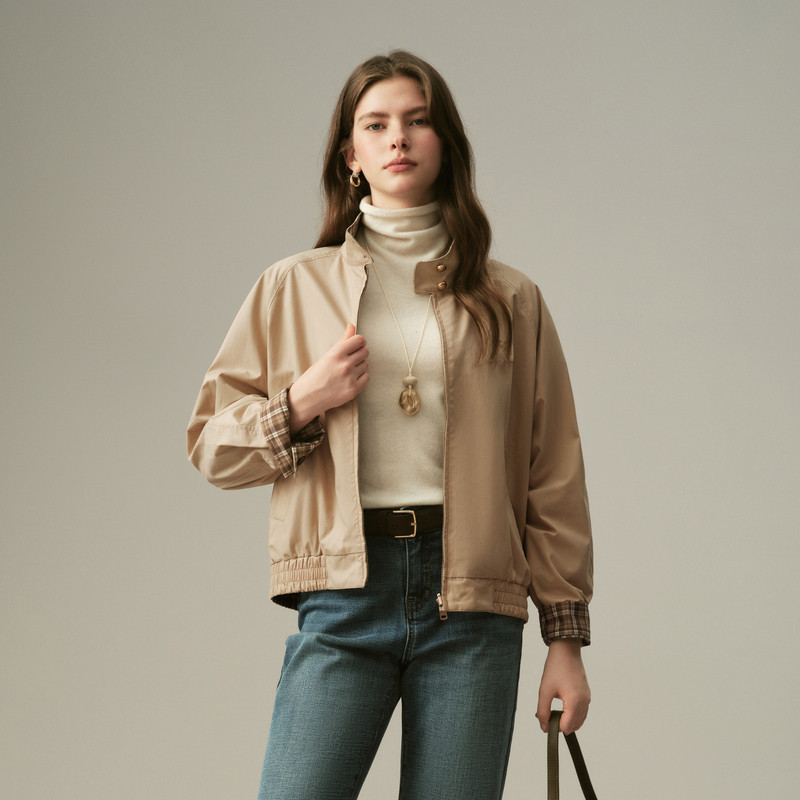 [Reversible] Eland Short Jacket for Women, Fashionable Old Money Style, Long-Sleeve Jacket, Fall 2026