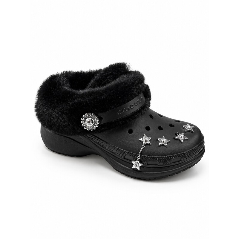 Crocs Little Whale Retro Warm Cotton Starry Clog Shoes Crocs Little Whale Retro Warm Cotton Starry Clog Shoes