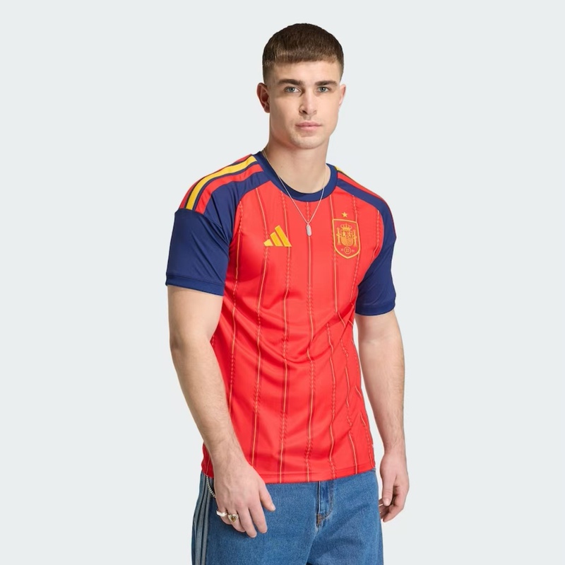 Adidas Spain National Team World Cup Jersey Home Fan Version Short-Sleeved T-Shirt Jn4390 Adidas Spain National Team World Cup Jersey Home Fan Version Short-Sleeved T-Shirt Jn4390