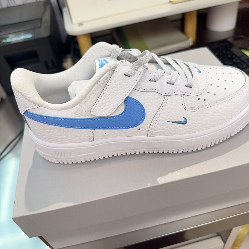 Rookie Children's Clothing Nnike Nike Men's and Women's Shoes Af1 Air Force One White Blue Hook Casual Sneakers Io7403-104