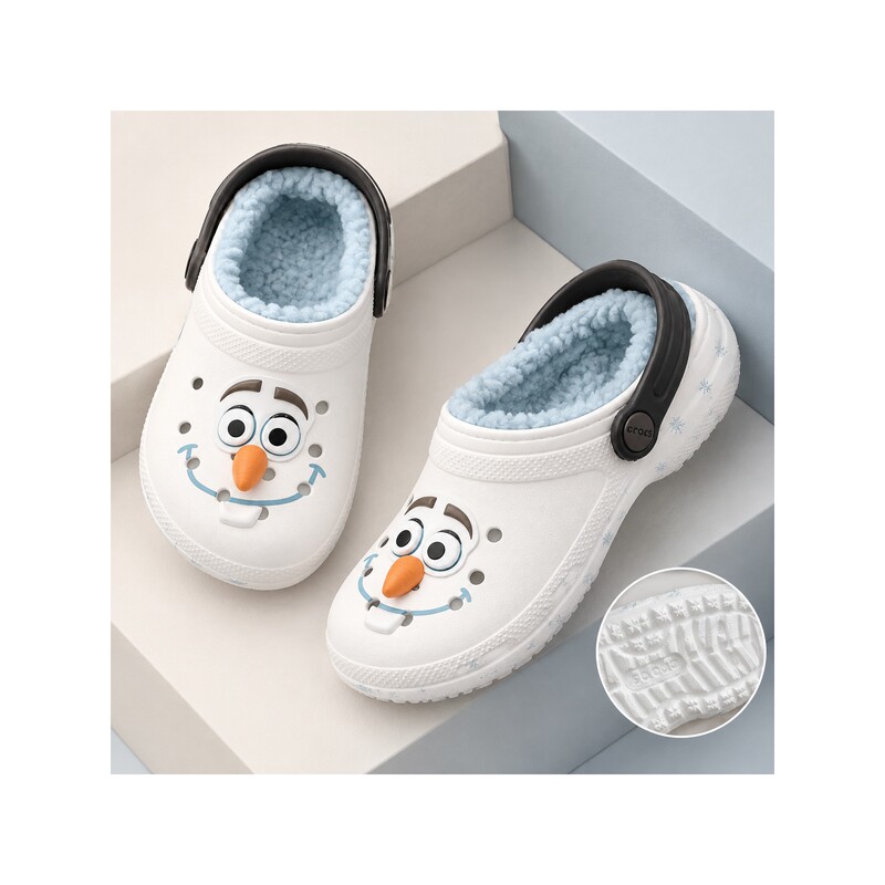 Crocs Winter Kidsren's Cotton Slippers Cartoon Snow Baby Warm Non-Slip Home Shoes 210234-90H