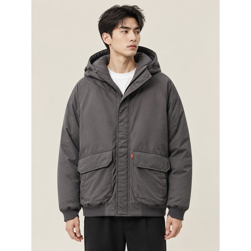 Levi's Winter Men's Hooded down Jacket Loose Warm Coat 008Qn-0002