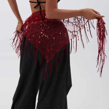 Hip Scarf Jazz Dance Waist Chain Trendy Sequin Hip Wrap Dance Performance Indian Dance Glitter Outfit Waist Accessory