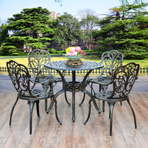 Cast aluminum outdoor leisure table and chair three-piece courtyard garden villa iron combination cafe outdoor terrace dining chair