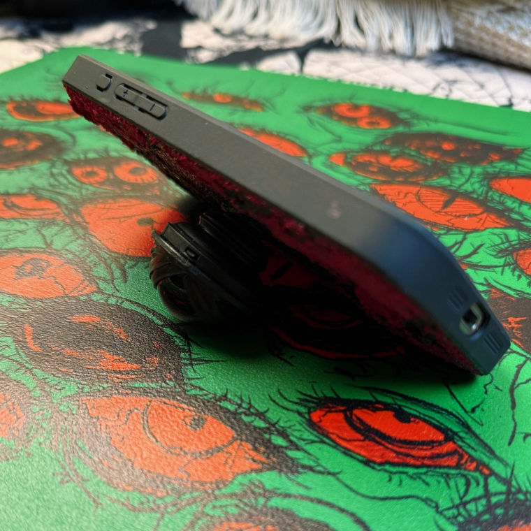 Rugged Luminous Eye Kickstand – Dark Textured Glow Design – Pro/Plus/Max/Air – 17, 16, 15, 14, 13, 12 iPhone Case