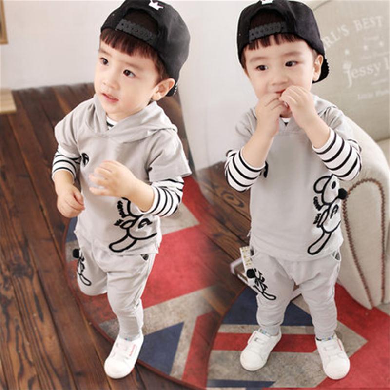 Mouse Three Piece Grey2021 Boy Spring Three piece set children child leisure time clothes Baby boy Autumn clothes 1-3 year 4 Foreign style tide Children's wear