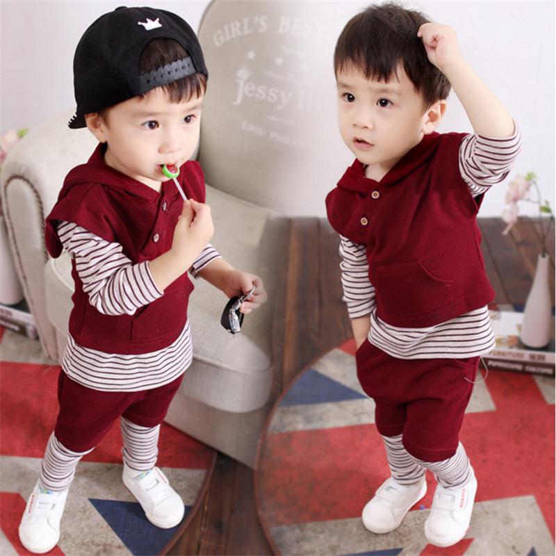 Xiekou Three Piece Wine Set2021 Boy Spring Three piece set children child leisure time clothes Baby boy Autumn clothes 1-3 year 4 Foreign style tide Children's wear