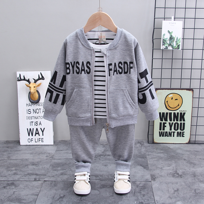 Kirin Arm Three Piece Set & Light Color2021 Boy Spring Three piece set children child leisure time clothes Baby boy Autumn clothes 1-3 year 4 Foreign style tide Children's wear