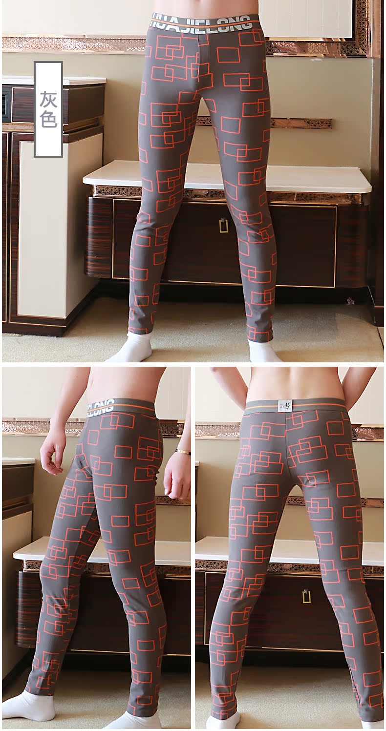 Hua Jielong in retro thể thao quần nam mùa thu đơn mảnh ấm áp phiên bản Hàn Quốc của quần legging cotton U lồi mỏng Slim gợi cảm quần giữ nhiệt nữ thể thao