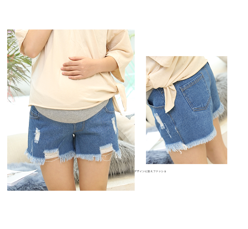 Phụ nữ mang thai quần short denim nữ mùa hè mỏng thấp eo phụ nữ mang thai mùa xuân và mùa hè quần áo đáy jeans dạ dày lift bên ngoài mặc 2018 triều mẹ