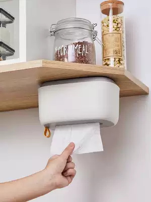 Tissue box living room sanitary paper box kitchen dining room creative wall hanging dressing room tissue box toilet waterproof non-perforated