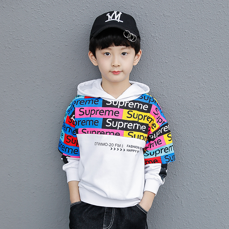 Children's clothing boys ' autumn sweater long-sleeved 2021 spring and autumn new children's Korean version hoodie in the big children's base shirt tide