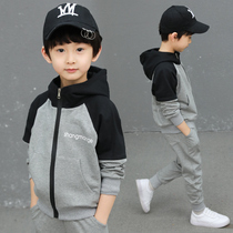 Childrens clothing boys autumn suit 2021 spring new boys casual childrens two-piece Western style middle and large childrens tide clothes