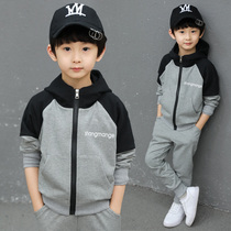 Childrens clothing boys autumn suit 2021 new middle and large childrens two-piece childrens Korean western style sports and leisure tide clothes