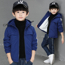 Boys  autumn jacket 2020 autumn padded childrens middle and large childrens windbreaker mid-length Western style thick autumn and winter Korean version