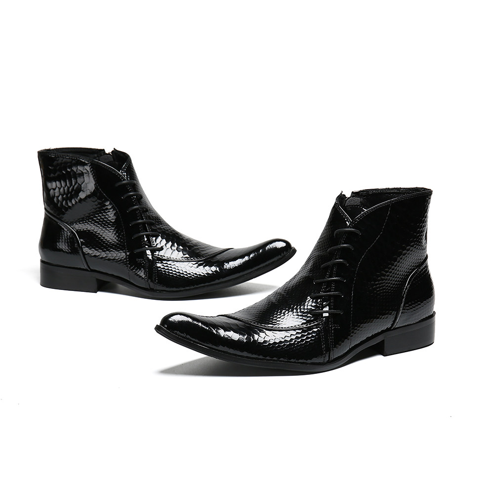 British Han Edition Successful Men Point Hair Hair Leisure Boots Young Stage Singer Wedding Real Boots