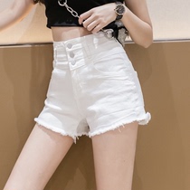 MARA sixty denim shorts womens summer super high waist a-shaped abdomen elasticity thin burrs hot pants European tide