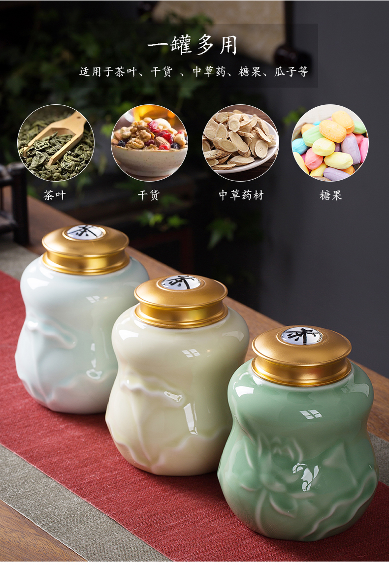 Chang ceramic crown caddy fixings travel work store POTS sealed as cans Chinese fresh pot archaize TAB small jar