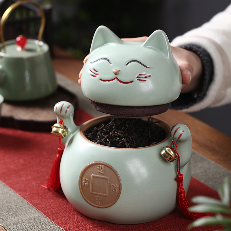 Chang plutus cat ceramic crown caddy fixings your up with dried fruit large seal storage tank sitting room adornment tea tins