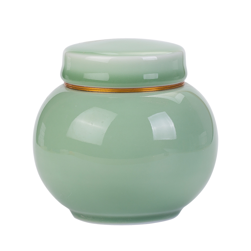 The Crown chang celadon caddy fixings ceramic small mini portable portable sealed container retro creative household travel