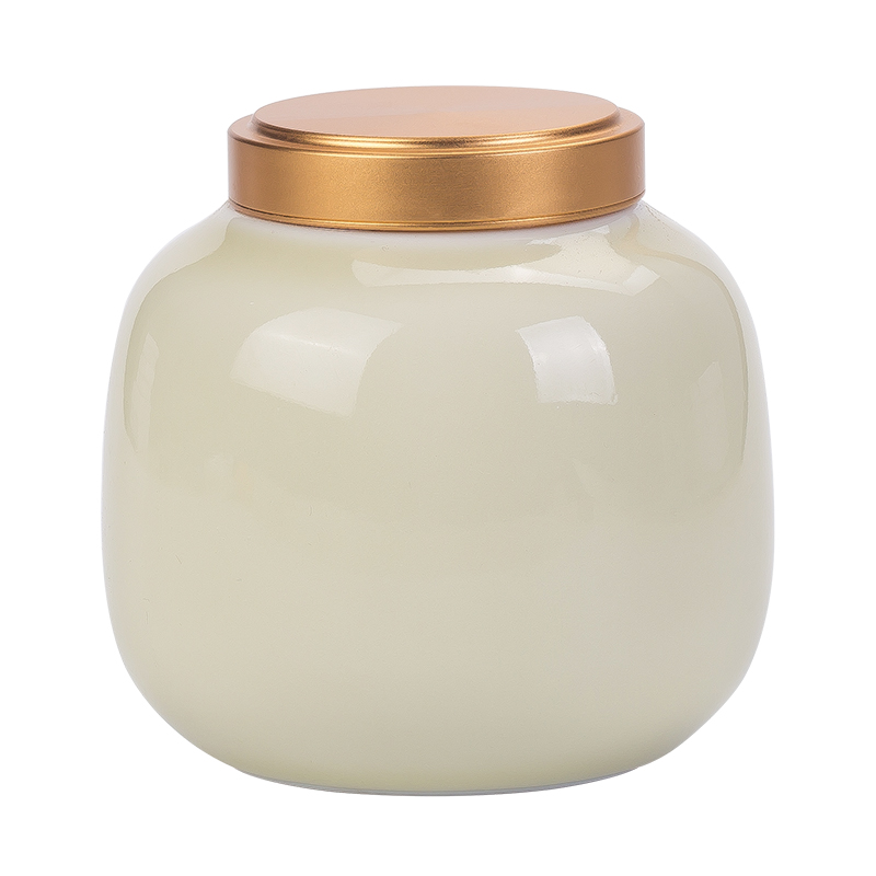 Chang ceramic crown small caddy fixings mini portable portable travel tea warehouse storage tank aluminum alloy seal tea caddy fixings