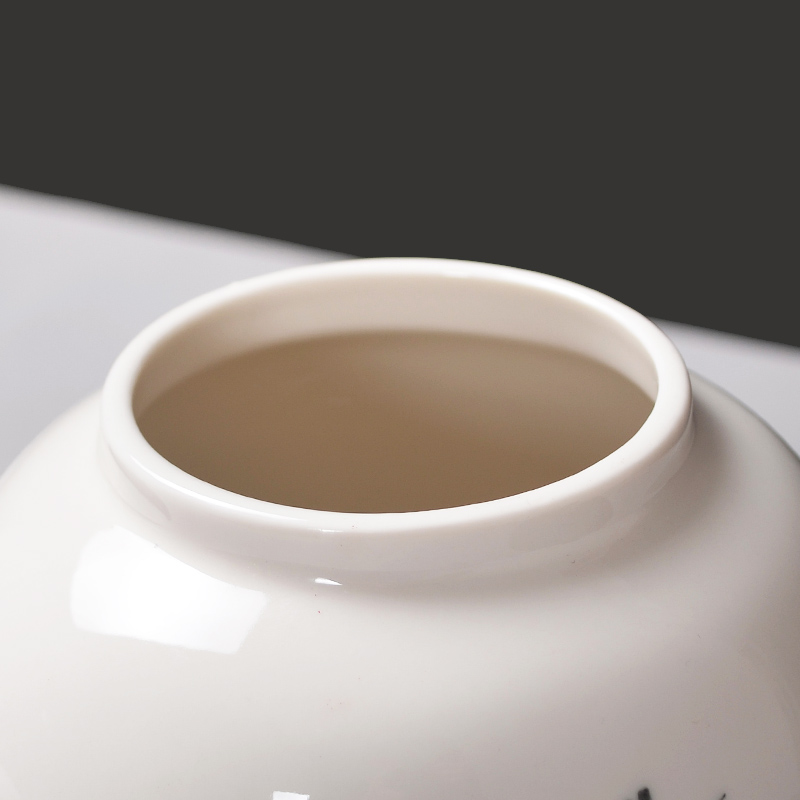 The Crown, jingdezhen ceramic powder enamel caddy fixings hand - made process large seal pot pot high moisture storage jar