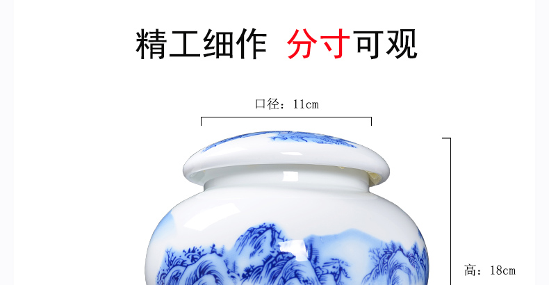 Chang ceramic crown caddy fixings large POTS sealed tank capacity 2 jins half tieguanyin with blue and white porcelain household gift box