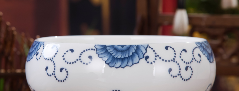 Wash to the crown, jingdezhen ceramic kung fu tea tea accessories from the sea, blue and white series