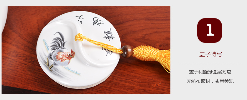 The Crown chang inferior smooth caddy fixings jingdezhen ceramic seal pot tassel decoration as the home medium tanks