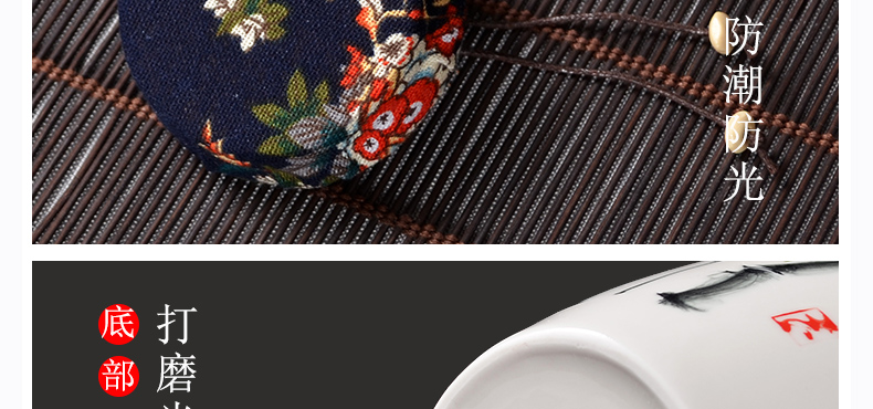 The Crown, jingdezhen ceramic powder enamel caddy fixings hand - made process large seal pot pot high moisture storage jar