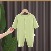 Baby Jumpsuit modal thin summer newborn long sleeve clothes baby air conditioning suit pajamas unscented summer