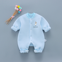 Baby One-piece Clothes Autumn Winter Clothing Suit Baby Clothes Pure Cotton Warm Grip Cotton Pyjamas Newborn Spring Autumn Season Thin Cotton