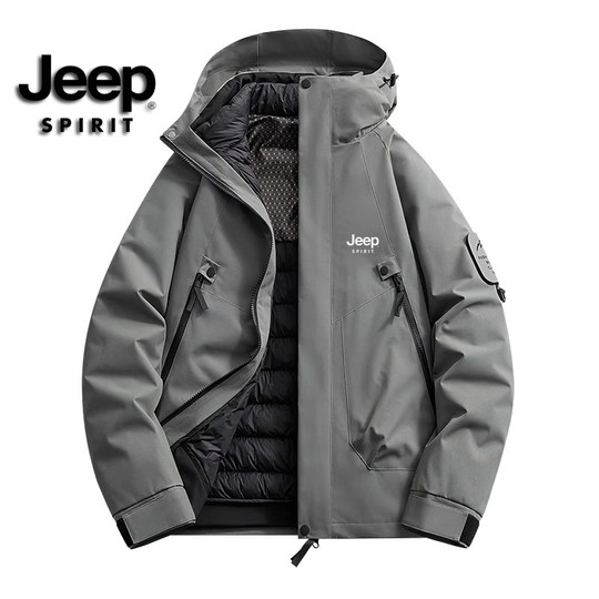 Пуховик JEEP для мужчин и женщин, съемная пуховая подкладка «три в одном», легкий пуховик, осенне-зимняя куртка на флисовой подкладке