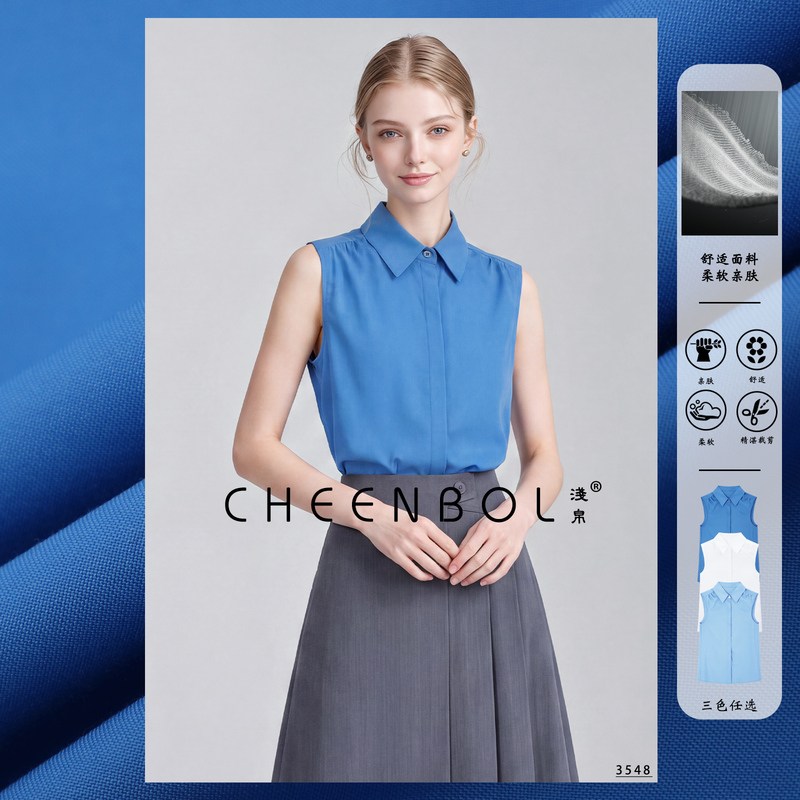 3548 Modal Sleeveless Shirt, Spring and Summer Versatile Commuter Shirt, Stylish and Fashionable High-End Top