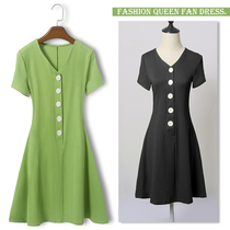 Avocado green dress 2019 new hipster matcha color high waisted skirt a heart machine small black skirt summer