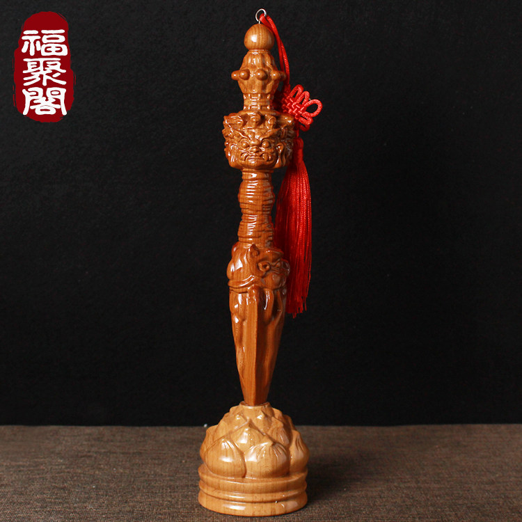 Authentic Peach Wood Sword Diamond Pestle Downpestle Pestle of the Giant Statue of the Hidden Wooden Sculptures Big town Residence Living Room Base Pendulum