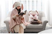 Shawl Flannel U-shaped Pillow Foldable Cute Unisex Office Student Lazy Pillow Nap Cover Blanket