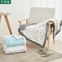 small blanket cover leg nap office nap blanket coral velvet autumn winter thick double layer single air conditioning blanket